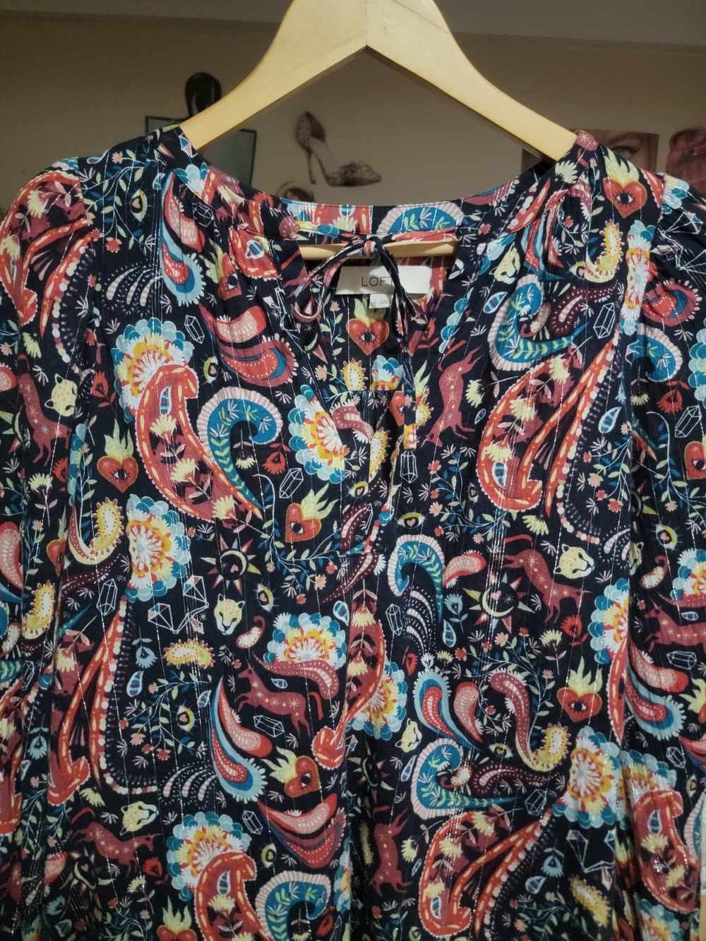 LOFT Ann Taylor Shimmer Mystical Creatures Blouse